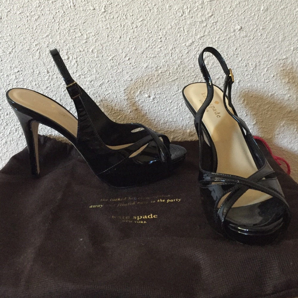 Kate Spade Black sling back heels